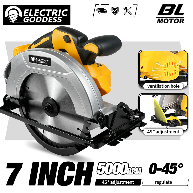 Power Tools Hitachi - 5000rpm 7inch Cordless Yellow Circular Saw