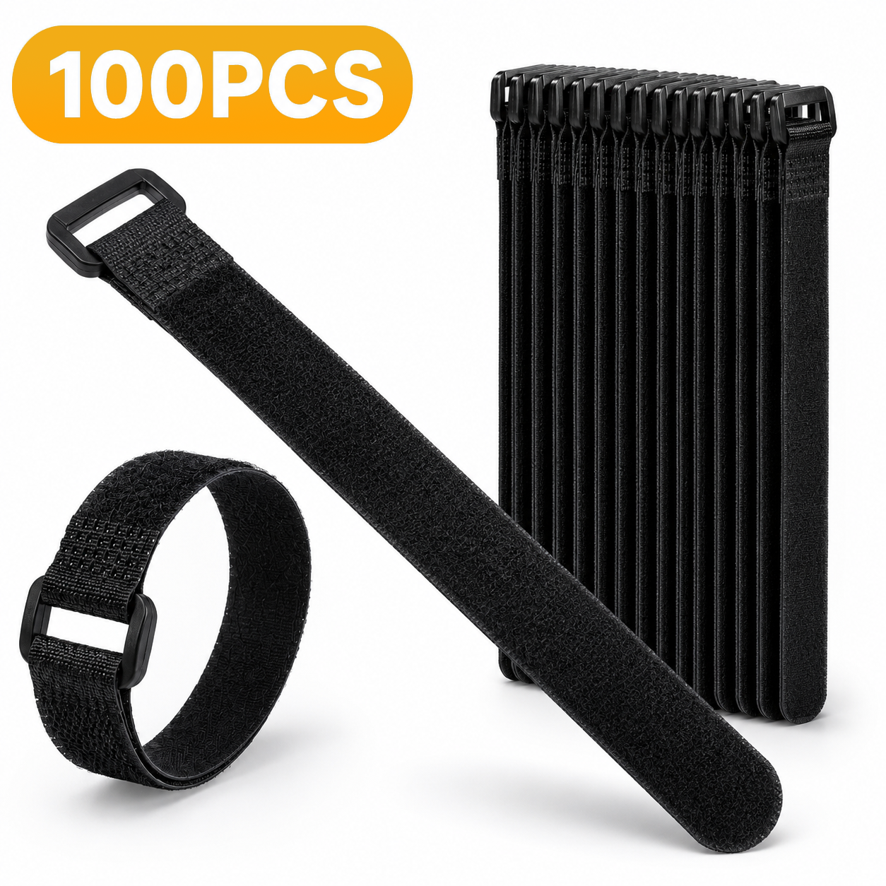 Power Tools You Need - Velcros Straps Reusable Organizer Black Hook