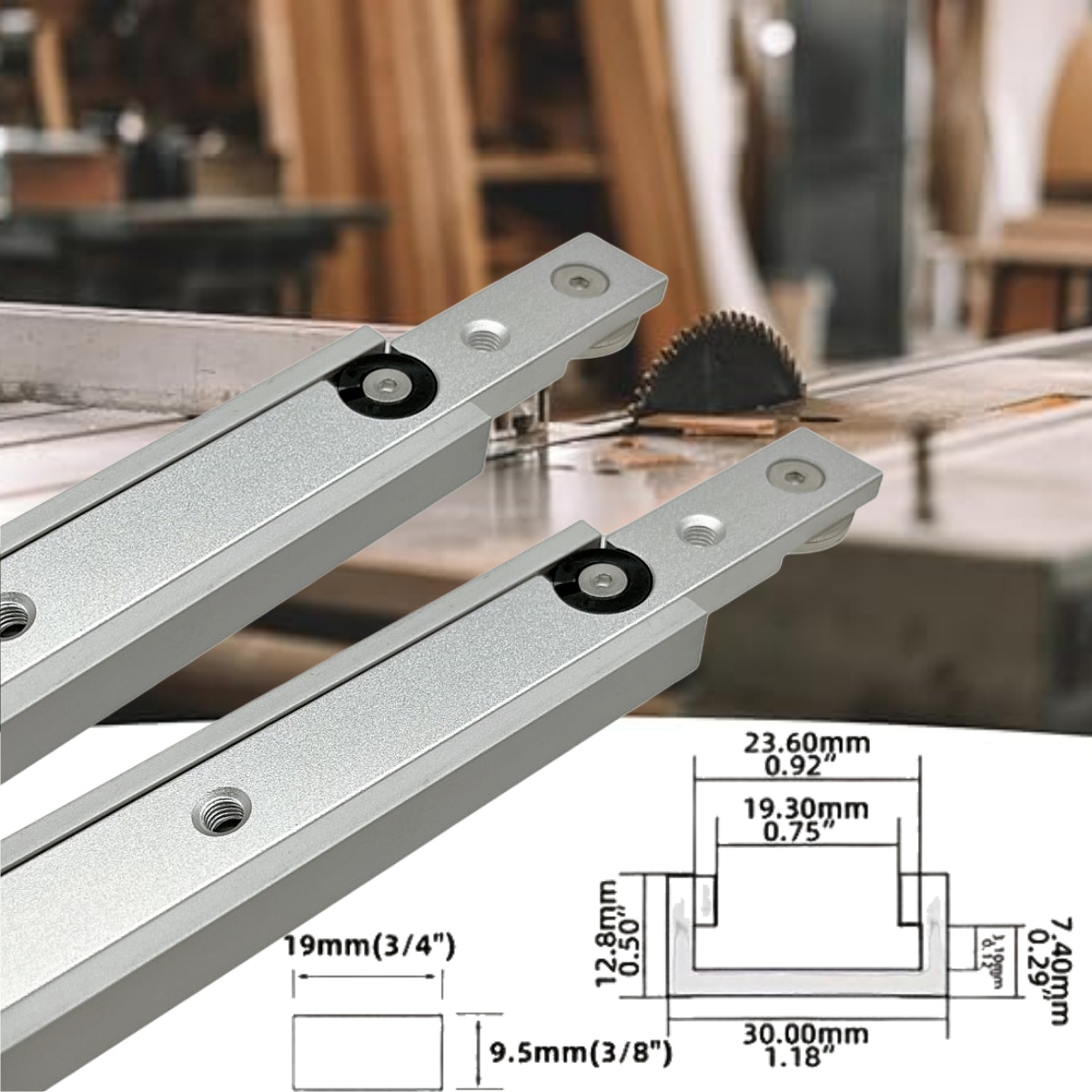 Scroll Saw Bench - 1 Set Aluminium Alloy T-tracks Slot