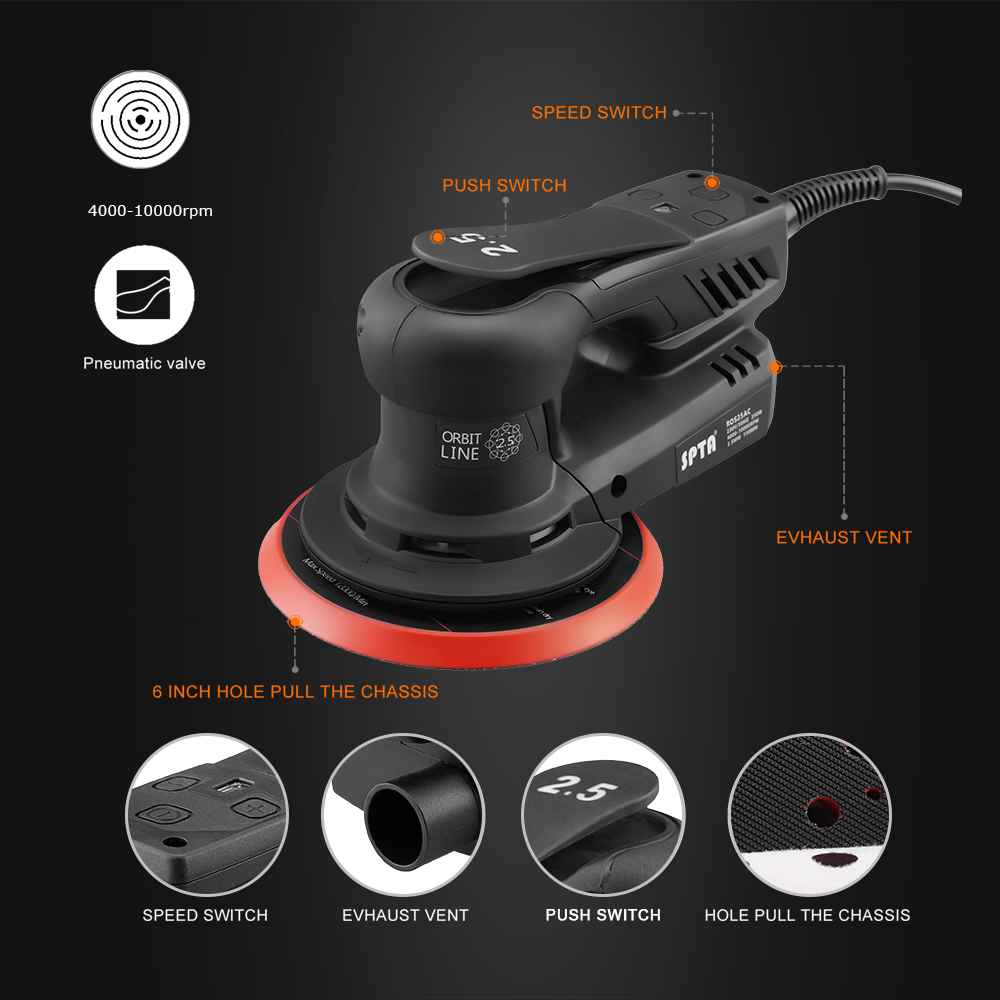 SPTA 350W Electric Car Random  – Random Orbital Sander Bewertung und Preis
