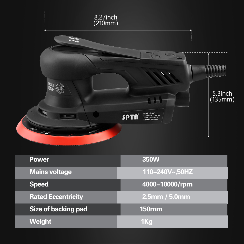 SPTA 350W Electric Car Random  – Random Orbital Sander Bewertung und Preis
