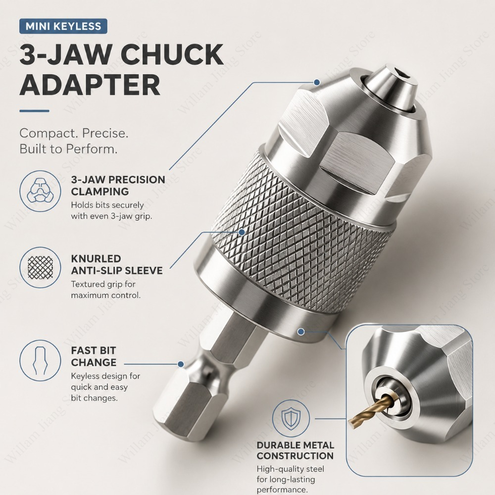 3 Jaw Drill Chuck Adapter with – Power Tools Total Bewertung und Preis